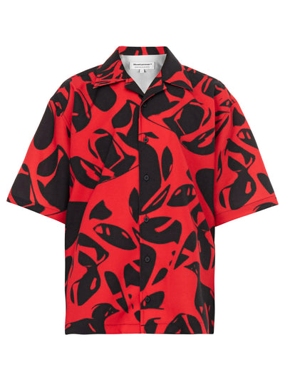 Camicia a maniche corte rossa e nera Strand Red, vista davanti