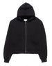 Minimal Black Felpa Cappuccio Zip