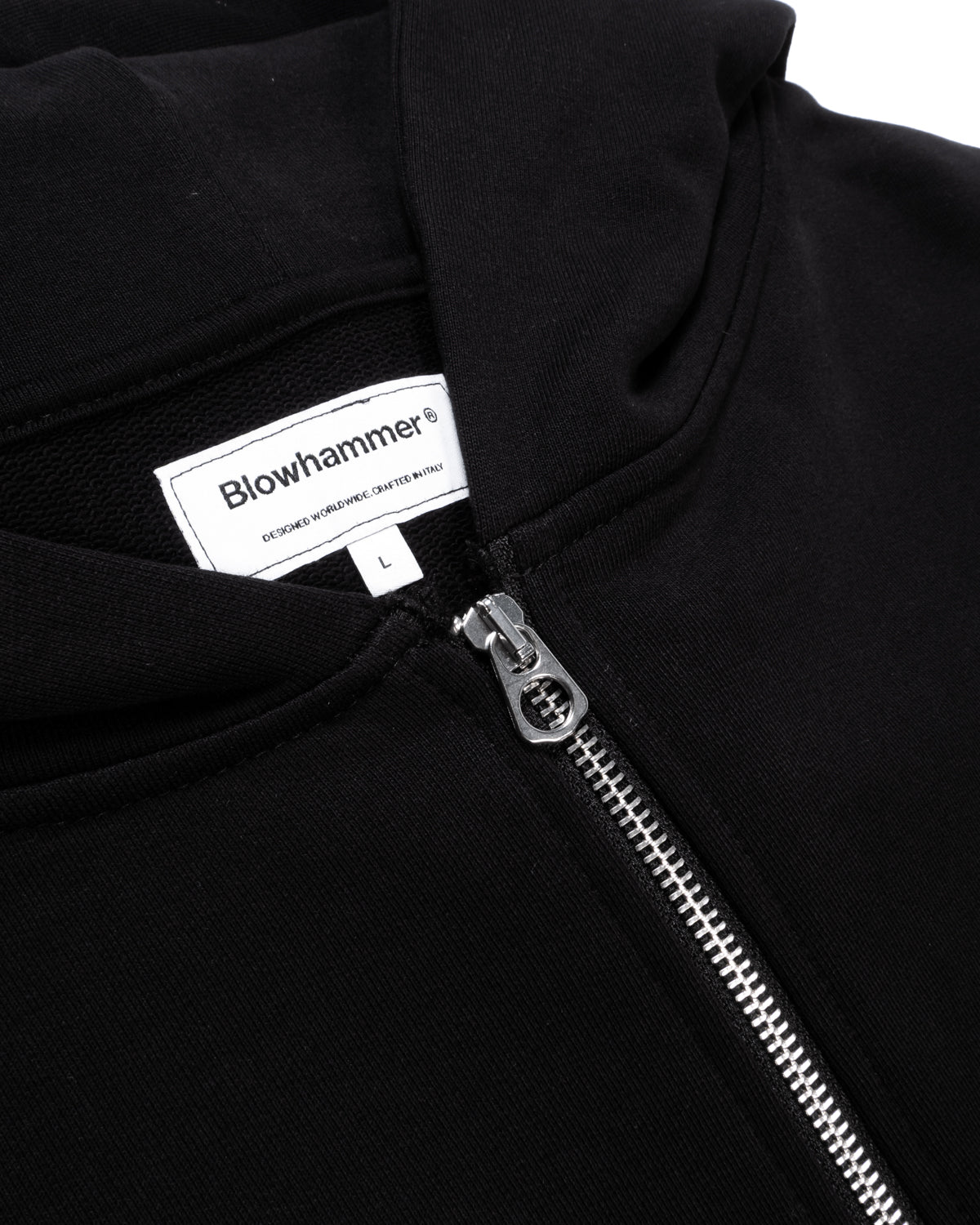 Minimal Black Felpa Cappuccio Zip