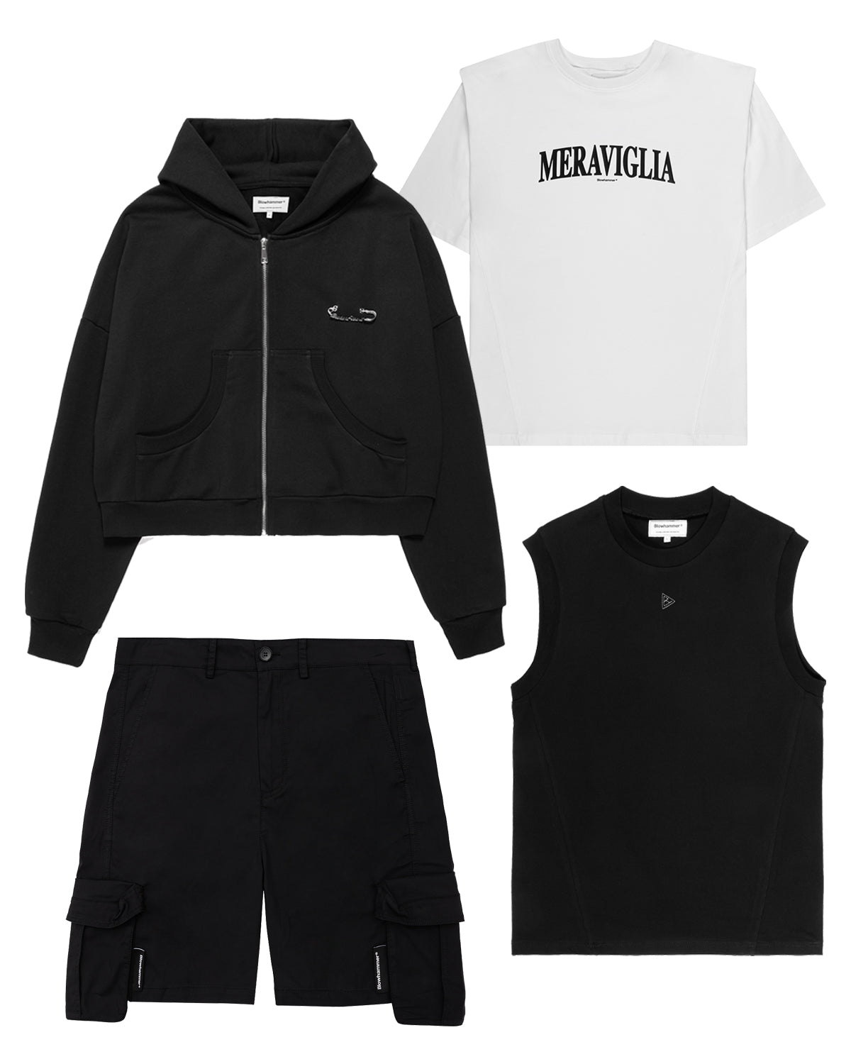 Broken Ecllise T-Shirt + Hættetrøje + Bermuda + Tank