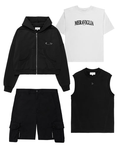 Broken Ecllise T-Shirt + Hættetrøje + Bermuda + Tank