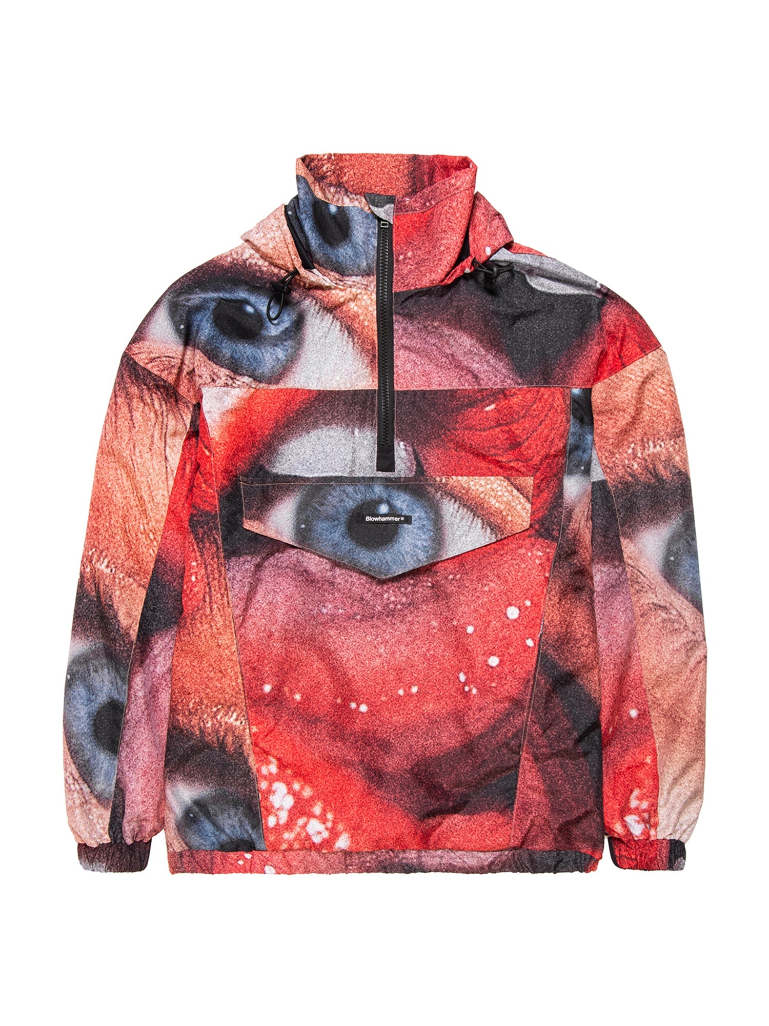 Czerwony anorak Love Act, widok z przodu