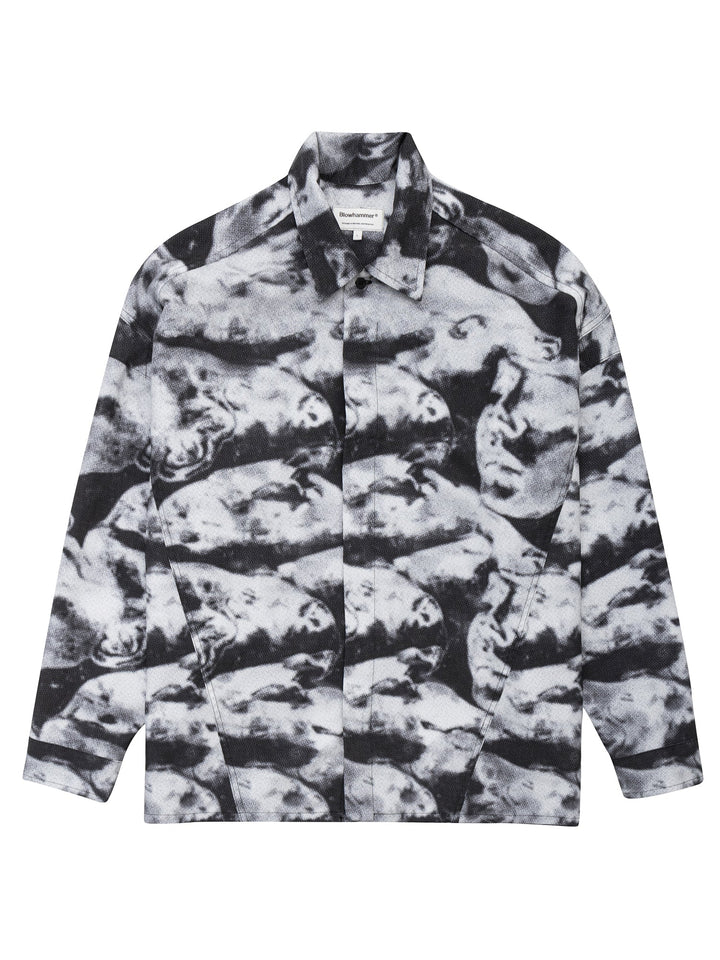 Black Camo Camicia Maniche Lunghe