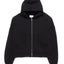 Minimal Black Felpa Cappuccio Zip