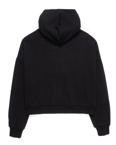 Minimal Black Felpa Cappuccio Zip