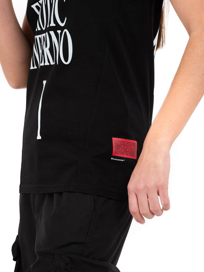 Svart linne Erotic Black, närbild på etiketten
